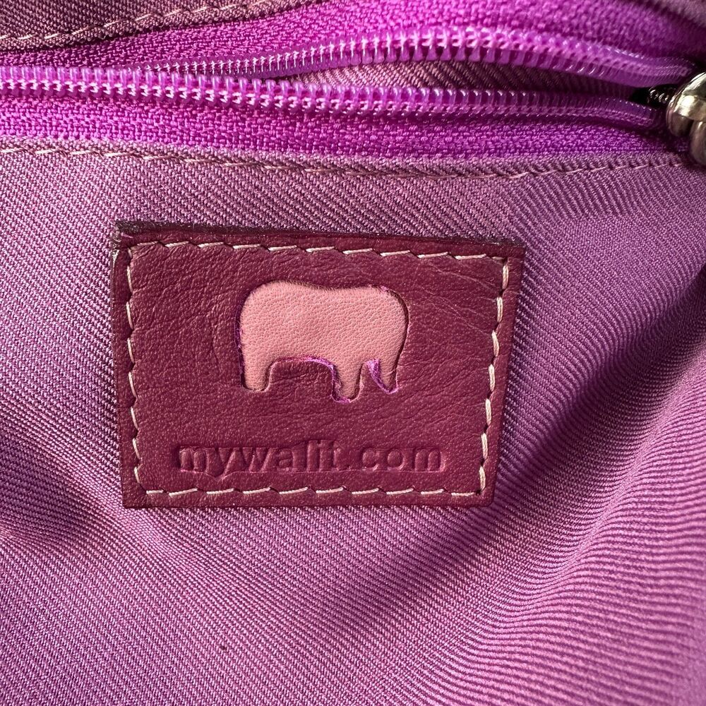 Mywalit Leather Crossbody Small Purse Multi Comp Travel Organizer Purple 8 x 5 - Picture 2 of 13